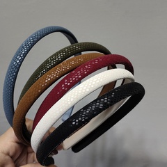 retro solid color leather fine hairband wholesale Nihaojewelry