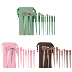 fashion color fiber soft fur makeup brushes set wholesale nihaojewelry