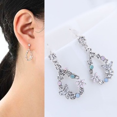 Korean Fashion Flower Wassertropfen Ohrringe Großhandel Nihaojewelry