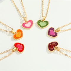 Europe and America Cross Border New Accessories Personality Fashion Love Pattern Necklace Multicolor Irregular Geometric Pendant Necklace