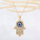 Collier de diamants en alliage avec pendentif oeil bleu de Turquie en gros Nihaojewelrypicture12