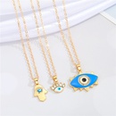 retro Turkey blue eyes oil dripping palm pendant necklace wholesale Nihaojewelrypicture8