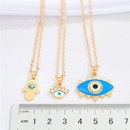 retro Turkey blue eyes oil dripping palm pendant necklace wholesale Nihaojewelrypicture11