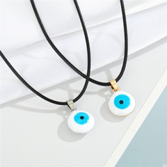 wholesale jewelry blue eye dripping oil pendant necklace nihaojewelry