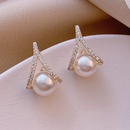 retro simple small cross pearl rhinestone geometric earrings wholesale nihaojewelrypicture12