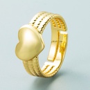 Retrogeometrisches hohles Lcheln Herzform Kupfer vergoldeter Ring Grohandel Nihaojewelrypicture11