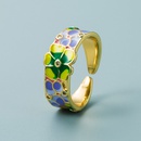 moda porcelana cobre dorado hojas mariposa flor anillo al por mayor Nihaojewelrypicture12