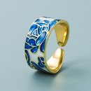 Mode Porzellan Kupfer vergoldete Bltter Schmetterling Blumenring Grohandel Nihaojewelrypicture13