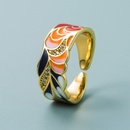 moda porcelana cobre dorado hojas mariposa flor anillo al por mayor Nihaojewelrypicture14