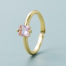 einfacher mehrfarbiger Diamantkupfer vergoldeter Ring Grohandel Nihaojewelrypicture13