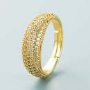 RetroKupfer vergoldeter voller Diamant mit breitem Gesicht offener Ring Grohandel Nihaojewelrypicture10