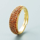 RetroKupfer vergoldeter voller Diamant mit breitem Gesicht offener Ring Grohandel Nihaojewelrypicture11