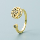 Retrogeometrisches hohles SmileyGesicht Tai ChiForm Kupfer vergoldeter Ring Grohandel Nihaojewelrypicture10