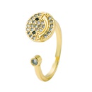 Retrogeometrisches hohles SmileyGesicht Tai ChiForm Kupfer vergoldeter Ring Grohandel Nihaojewelrypicture12