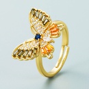 Mode vergoldeter Kupfer eingelegter Zirkon Schmetterling Ring Grohandel Nihaojewelrypicture11
