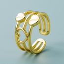 einfacher geometrischer Buchstabe Smiley hohles Herz Kupfer vergoldeter Ring Grohandel Nihaojewelrypicture11
