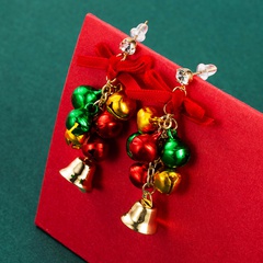 Christmas series alloy dripping cane bells tassel earrings wholesale Nihaojewelry