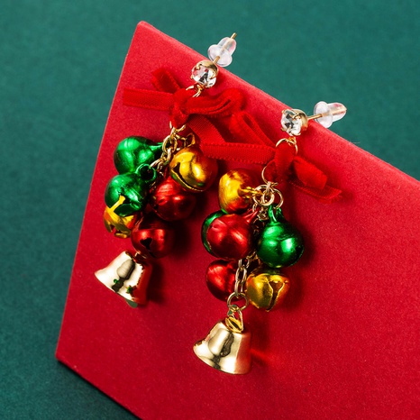 Christmas series alloy dripping cane bells tassel earrings wholesale Nihaojewelry's discount tags