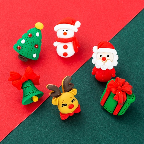 Christmas Series Resin Santa Claus Gift Earrings Wholesale Nihaojewelry's discount tags