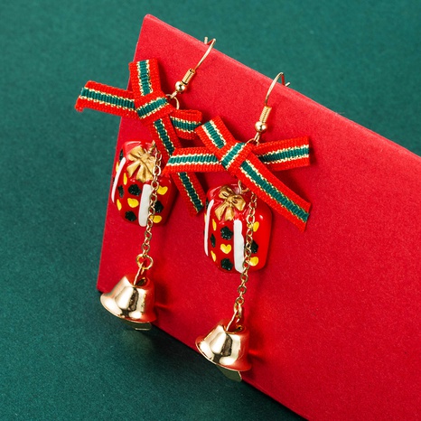 Christmas2021 Christmas Series Alloy Christmas Tree Bow Eardrops Earrings Female Ins Style Ear Rings's discount tags