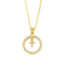 fashion geometric round hollow cross palm moon inlaid zircon necklace wholesale Nihaojewelrypicture12