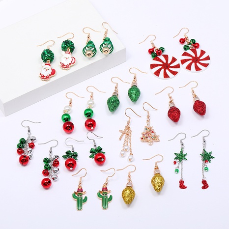 simple Christmas bell Santa Claus irregular earrings wholesale nihaojewelry's discount tags