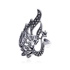 new fashion peacock ring opening adjustable copper ring wholesale nihaojewelry