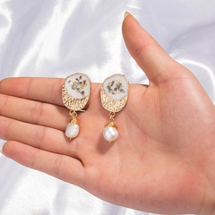 retro colored broken shells pearl earrings wholesale Nihaojewelry