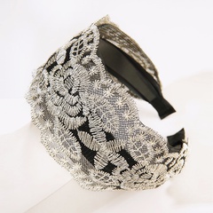 Retro black embroidered rose flower headband wholesale Nihaojewelry