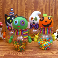 Halloween Melon Candy Box Plastic Transparent Pumpkin Black Cat Witch Candy Jar Ghost Festival Decoration Supplies Children 'S Gift