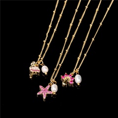wholesale jewelry starfish tree of life flamingo copper inlaid zircon necklace nihaojewelry