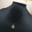 Foreign Trade Ornament European and American Ins Simple Hip Hop SUNFLOWER Copper DiamondStudded Necklace Pendant Internet Influencer Fashionmonger Smiley Face Accessoriespicture12