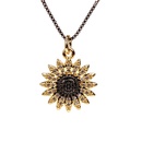 Foreign Trade Ornament European and American Ins Simple Hip Hop SUNFLOWER Copper DiamondStudded Necklace Pendant Internet Influencer Fashionmonger Smiley Face Accessoriespicture15