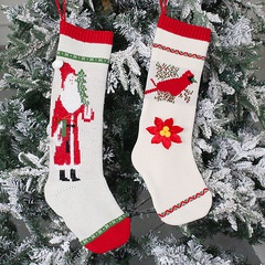 Hong Kong Love Cross-Border Christmas Socks Knitted Gift Bag Long Christmas Candy Bag Pendant Christmas Tree Decoration Supplies