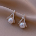 retro simple small cross pearl rhinestone geometric earrings wholesale nihaojewelrypicture17