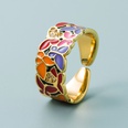 moda porcelana cobre dorado hojas mariposa flor anillo al por mayor Nihaojewelrypicture17