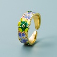 moda porcelana cobre dorado hojas mariposa flor anillo al por mayor Nihaojewelrypicture18