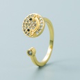 Retrogeometrisches hohles SmileyGesicht Tai ChiForm Kupfer vergoldeter Ring Grohandel Nihaojewelrypicture15