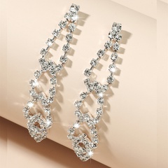 Korean full diamond long earrings female 2021 spring style exaggerated earrings wholesale