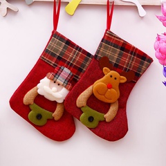 Suministros de decoración de Navidad Santa Claus calcetines pequeños árbol de Navidad colgante medias de Navidad bolsa de regalo de fábrica al por mayor