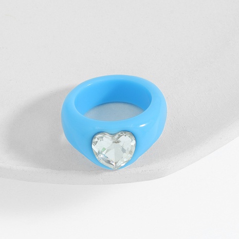 Ins High-Profile Figure Ring Female Niche Design Candy Color Resin Tide High Sense Index Finger Ring Resin Little Finger Ring's discount tags