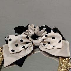Korean satin polka dot bow hair scrunchies wholesale Nihaojewelry