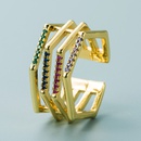 Mode kupfer vergoldet mikroeingelegter Zirkon hohler vierlagiger Ring Grohandel Nihaojewelrypicture10