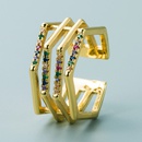 Mode kupfer vergoldet mikroeingelegter Zirkon hohler vierlagiger Ring Grohandel Nihaojewelrypicture11