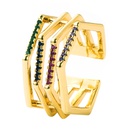 Mode kupfer vergoldet mikroeingelegter Zirkon hohler vierlagiger Ring Grohandel Nihaojewelrypicture13