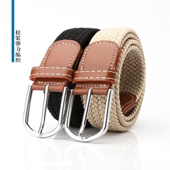 woven canvas casual pin buckle elastic belt wholesale Nihaojewelry