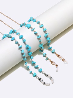 Fashion Two-piece Natural Turquoise Stone Glasses Mask Copper Chain Wholesale Nihaojewelry