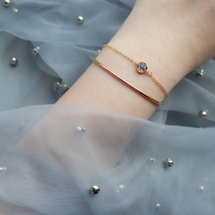 Vente en gros bijoux grappe de lave grise ronde double bracelet en acier titane nihaojewelry