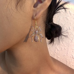 Halloween spider alloy diamond earrings wholesale Nihaojewelry