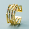 Mode kupfer vergoldet mikroeingelegter Zirkon hohler vierlagiger Ring Grohandel Nihaojewelrypicture16